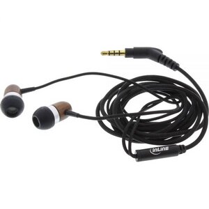 Woodin-Ear Kopfhörer mit Funktionstasten und Mikrofon  - InLine