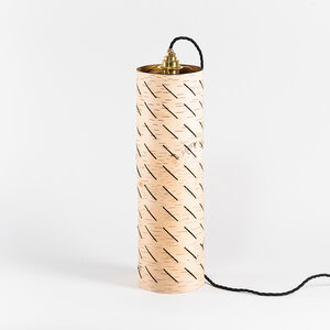Nachttischlampe / kleine Stehlampe / Leuchte aus Birkenrinde Ø15cm - MOYA Birch Bark