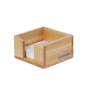 Zettelkasten Zettelbox 11,5 x 11,5 cm Holz natur geölt Serie ECO für Zettel 9x9 cm - NATUREHOME