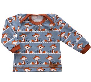 Babyshirt aus Biojersey kleiner Fuchs - grau - Omilich