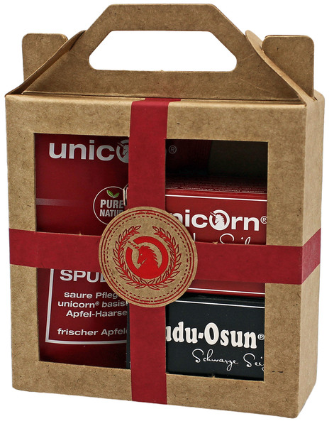 Mini Geschenkset Bio Haarseife, Haarspülung Und Dudu Osun Seife