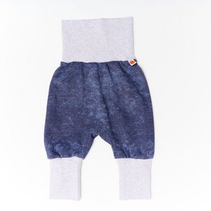 Pumphose aus Bio-Baumwolle "Baby Basic Pique" Jeansblau/Grau - Cheeky Apple