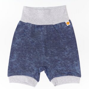 Basic-Shorts für Babys und Kinder aus Bio-Baumwolle "Baby Basic Pique" Jeansblau/Grau - Cheeky Apple