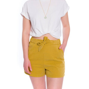 Easyaspie Lyocell (TENCEL) Shorts Damen Senfgelb - bleed