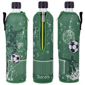 Glasflasche mit Fußball-Neoprenbezug 500ml - Dora