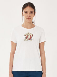 T-Shirt aus Bio-Baumwolle mit Popcorn-Print - ORGANICATION