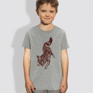 Kinder T-Shirt, "Fuchs", Heather Grey - little kiwi
