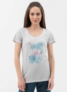 Garment Dyed T-Shirt aus Bio-Baumwolle mit Blumen-Print - ORGANICATION