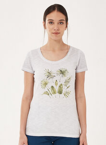 Garment Dyed T-Shirt aus Bio-Baumwolle mit Blatt-Print - ORGANICATION