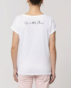 Damen Flammengarn Rundhals T-Shirt - Flame "You are Not Alone" - Human Family