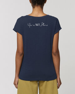 Damen Flammengarn Rundhals T-Shirt - Flame "You are Not Alone" - Human Family
