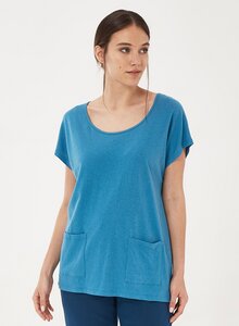 T-Shirt aus Bio-Baumwolle und Leinen mit Taschen - ORGANICATION