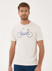  T-Shirt aus Bio-Baumwolle mit Fahrrad-Print - ORGANICATION