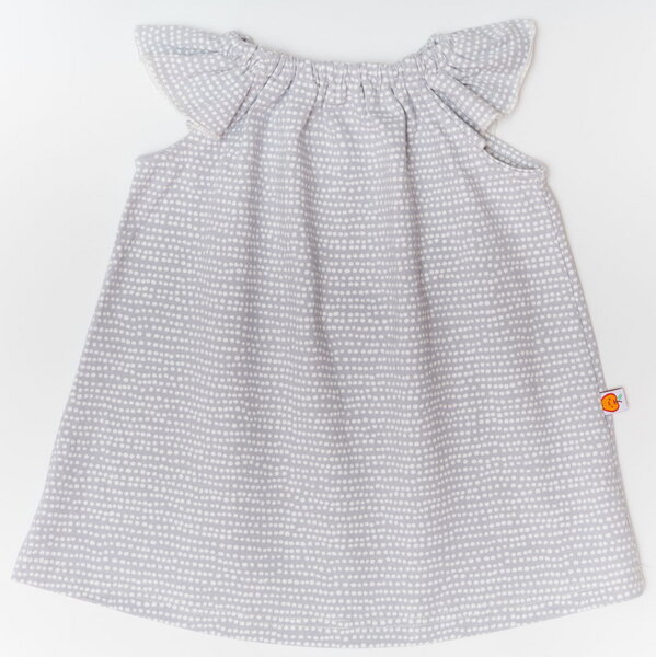 Hängerkleidchen Aus Bio-baumwolle "Baby Basic Dotted Lines" Grau/weiß