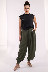 Lange Hose weit, Pumphose und Marlene-Hose ein einem, schwarz Tencel - SinWeaver alternative fashion