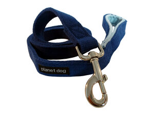 Hundeleine aus Hanf mit gefüttertem Griff blau - Planet Dog