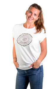 Shirt aus Biobaumwolle Fairwear für Damen "Treeslice" in Washed White - Life-Tree