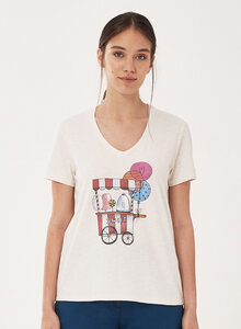 T-Shirt aus Bio-Baumwolle mit V-Ausschnitt - ORGANICATION
