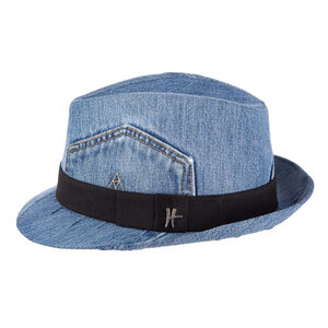 Trilby-Hut "Mary Lou" aus Jeans - blau - ReHats Berlin
