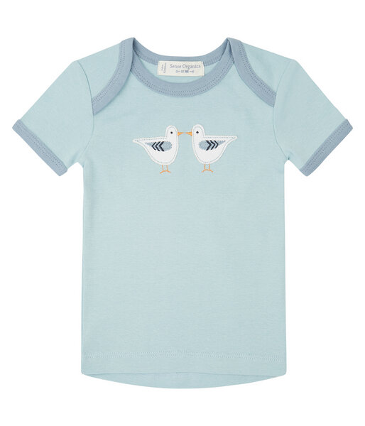 Baby T-shirt Hellblau Möwen Oder Rosa Storch Biologisch