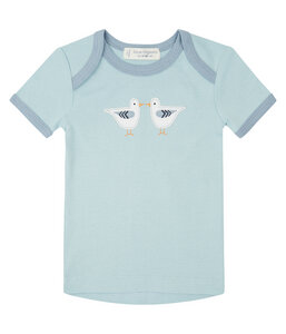 Baby T-Shirt Hellblau Möwen oder Rosa Storch Biologisch - sense-organics