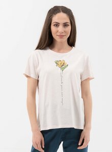 T-Shirt aus Bio-Baumwolle mit Blume-Print - ORGANICATION
