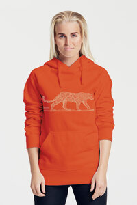 Bio-Damen-Kapuzensweater Leopard - Peaces.bio - handbedruckte Biomode