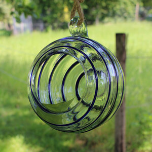 Dekovase Esfera Spirale blau | Blumenvase ca. 15cm ø - Mitienda Shop