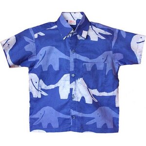 Bio Hemden für Jungs - Button Down Shirt - Elephants & Turtles - Global Mamas