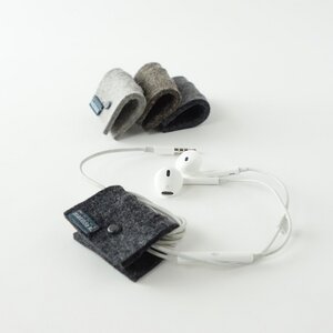 4 minimalistische Kabelbinder aus Filz für Kopfhörerkabel 'elli' - matilda k. manufaktur