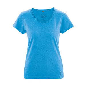 Damen T-Shirt mit Rollsaum Hanf/Bio-Baumwolle - HempAge