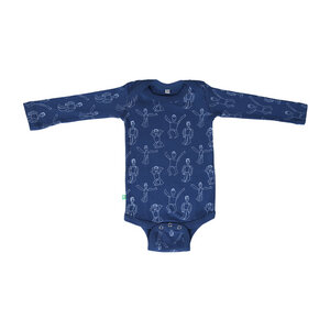 Langarmbody Baby Body aus Bio-Baumwolle „Dansi“ blau - Kipepeo-Clothing