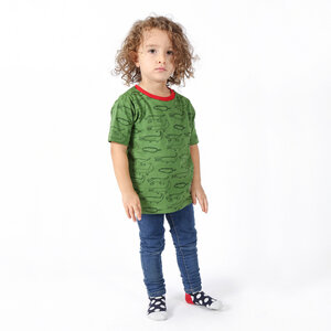 Kinder T-Shirt mit Print aus Bio-Baumwolle „Crocodiles" grün - Kipepeo-Clothing