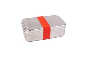 Edelstahl Lunchbox, rostfrei, mit farbigem Band - tindobo