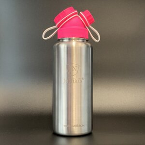 JuNiki´s® eco line isolierte Edelstahl Trinkflaschen 1000ml Pink/Weiss - JN JuNiki's