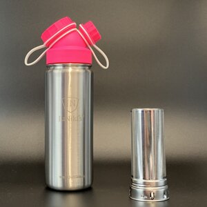 JuNiki´s® eco line isolierte Edelstahl Trinkflaschen 550ml Pink/Weiss + Teefilter - JN JuNiki's