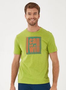 T-Shirt aus Bio-Baumwolle mit Text-Print - ORGANICATION