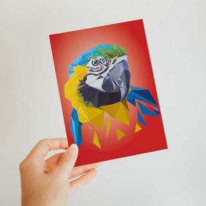 Papagei, Postkarte DIN A6 - Printe