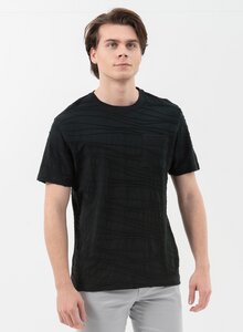 T-Shirt aus Bio-Baumwolle mit Struktur-Streifen - ORGANICATION