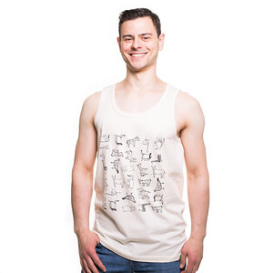 Herren T-Shirt Tank-Top  aus Bio-Baumwolle 'Wanyama' Natur - Kipepeo-Clothing