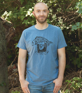 Björn der Bär & Fido der Fisch - Fair gehandeltes Männer/Unisex T-Shirt - Slub Blue - päfjes