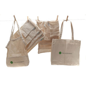Taschen-Set | 5 Beutel, 5 Netze, 2 Einkaufstaschen | Bio-Baumwolle - samebutgreen