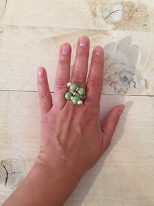 Ella - Kork Ring mit Marmorperle wasserabweisend bunte Farbauswahl. Größen verstellbar - Living in Kork