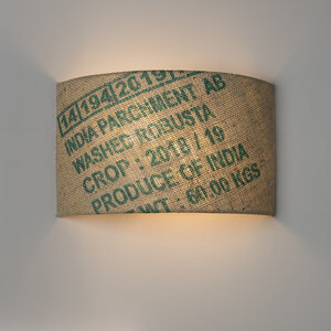 Wandleuchte Perlbohne N°82 aus Kaffeesack - lumbono