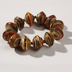 Armband aus großen Papierperlen "MARA" recycelt - PEARLS OF AFRICA
