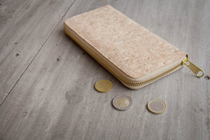 Portemonnaie - Vegan Cork Wallet, Brieftasche aus Kork mit Zipper - BY COPALA