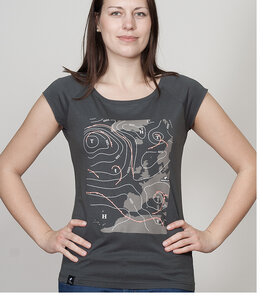 Bamboo Raglan Shirt Women Charcoal "Weather" - SILBERFISCHER