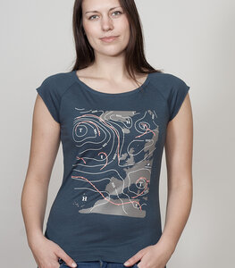 Bamboo Raglan Shirt Women Denim Blue "Weather" - SILBERFISCHER