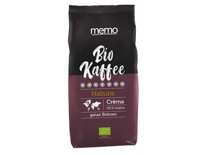 memo Bio-Kaffee Crema "Natura" ganze Bohne - memo