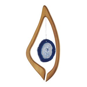 Fensterdeko aus Holz, Harfe mit blauem Achat - Mitienda Shop